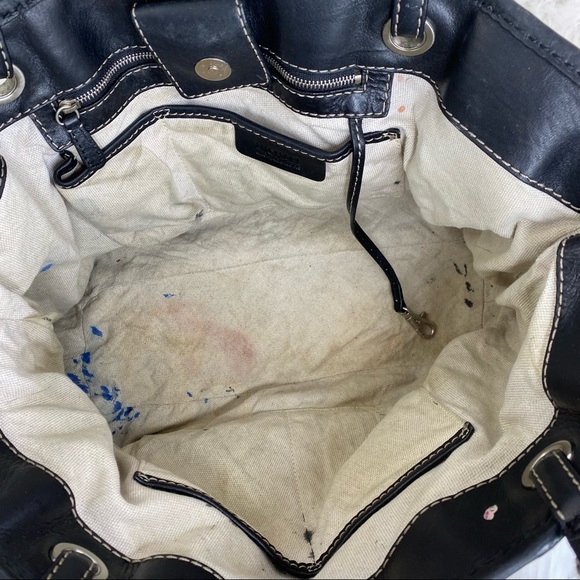 Michael Kors Black Leather Tote with Contrast Stitching - Picture 6 of 11